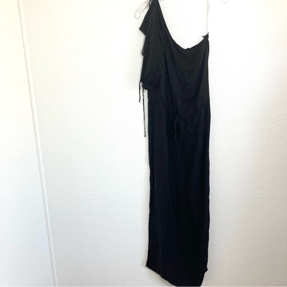 YFB YOUNG FABULOUS & BROKE Elodie Black One Shoulder Maxi Cupro Dress XS - Picture 2 of 16